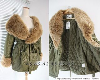 top Shop für Mantel Jacke große Kapuze XXL Army Grün 40/42 L/XL Neu
