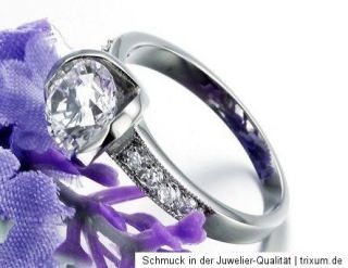 Solitär Ring  Weißgold Gold pl. Damen Ring Verlobungsring Ehering 9