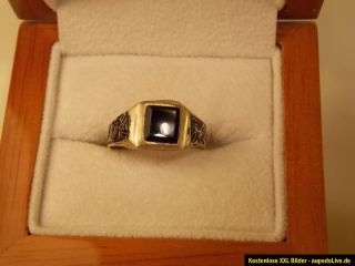 900 er Massiv Silber Ring mit ONYX aus PERSIEN / IRAN Gr. 63 Innend