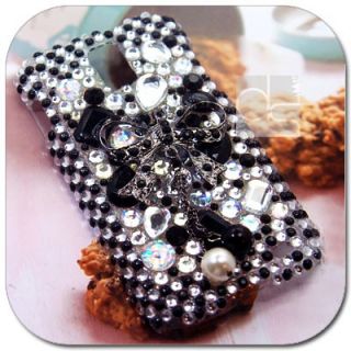 Black Bow BLING Hard Skin Case Cover For T mobile Samsung Galaxy S 2