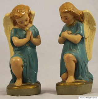 kleine Engel Engelpaar Putte Engelchen aus Gips Gipsfigur