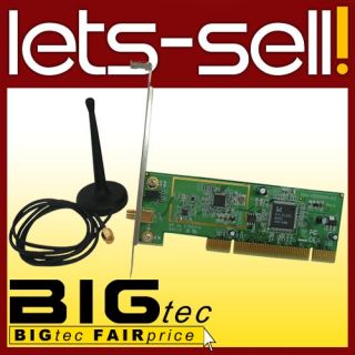 BIGtec   54Mbps WLAN PCI Karte Netzwerk Kabel Magnetfuß