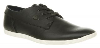 Mens Lacoste Aylmer Black Leather Casual Oxford Trainer Shoes