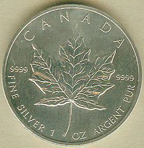 Canada Kanada Silber Münze Canada 5 Dollar Elizabeth II, 1989 Top
