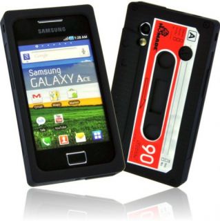 Samsung Galaxy Ace S5830 Retro Kassette Silikon Hülle Case Tasche