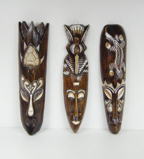 Maske Afrika Wandmaske Holz Bild Dekoration Asien Set 50