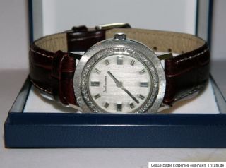 Brillanten Herren Armband Uhr Habmann 585er Weiß Gold Top