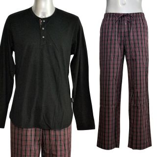 JOCKEY Pyjama Schlafanzug lang Knopfleiste Webhose Baumwolle