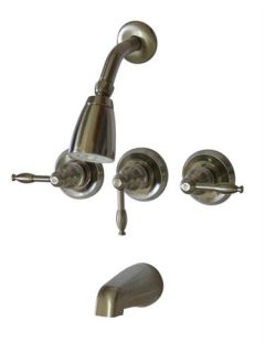 Elements of Design EB238KL Magellan Three Handle Tub and Shower Faucet