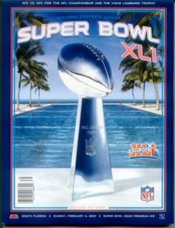 2007 Super Bowl XLI Program   Colts / Bears Sports