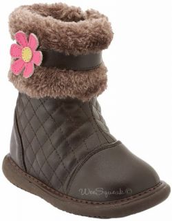 Baby Toddler Little Girls Shoes Brown Fur Pansy Boots 3 12 Shoes