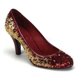 shoes display on website 3 1 4 inch heel sequins pump red gold sequins
