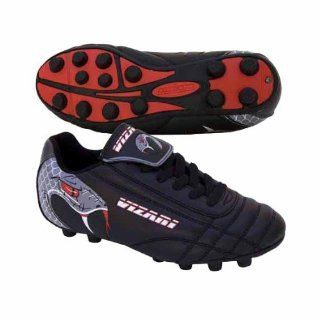 Vizari Snake Soccer Cleats BLACK/SILVER/RED 9 YOUTH Shoes