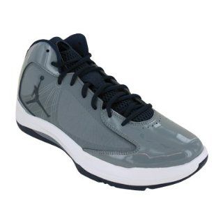 NIKE Mens Jordan AERO Flight Basketball Shoes Gray/Navy/White