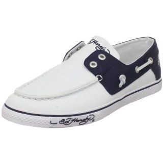  Ed Hardy Mens Del Mar Boat shoe,White 11SDM101M,11 M US Shoes