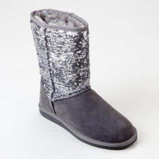 com Lamo Womens Sequin Girl Slipper Boots in Silver Size   10 Shoes