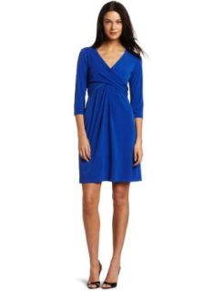 AGB Womens Three quarter Sleeve Dress, Blue, 14 Clothing