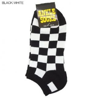 Black and White Checkered Socks Clothing