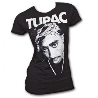 Tupac Faded Print Black Ladies Graphic T Shirt Clothing