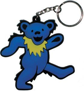 Grateful Dead Blue Dancing Bear Set of 2 Rubber Keychains