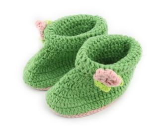 Gree Peach Flower Sock Crochet Solf Knit Shoes White Size 16 Shoes