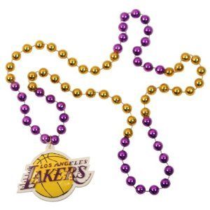 Los Angeles Lakers NBA Bead Necklace with Team Medallion
