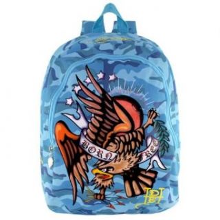 Ed Hardy Eagle Mischa Backpack ~ Blue Camo In Color