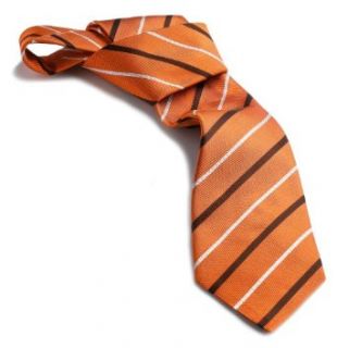 Ermenegildo Zegna Mens 100% Silk Pinstripe Tie, Orange