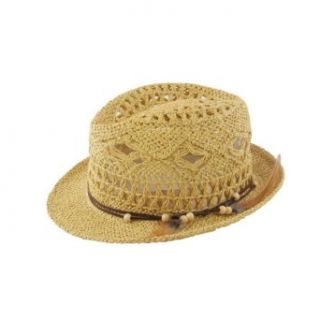 Ladies Summer Straw Hat, Bohemian Design Fedora Hat, 100%