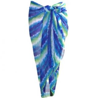 Multi color Blue Marine Print Long Pareo Sarong Wrap