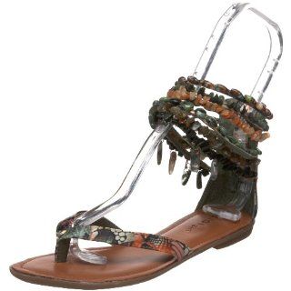 ZiGiny Womens Milan Ankle Wrap Sandal,Tropical Army,7.5 M US Shoes