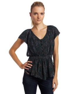 Bcbgeneration womens Pleat Sleeve Blouse, Pacific, Small
