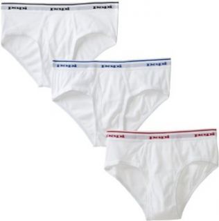 Papi Mens 3 Pack Key Hole Brief,White,Small Clothing