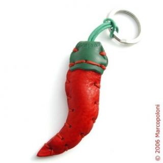 PEPERONCINO   Red Chili Pepper Italian Leather Key Chain