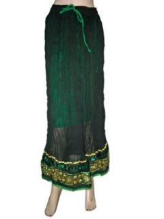 Indian Maxi Skirt Green Full/Ankle Length Gypsy Bohemian