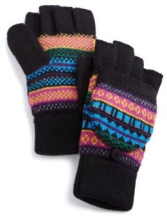 Isotoner Womens Hip Fairisle Knit Glove,Black,One Size