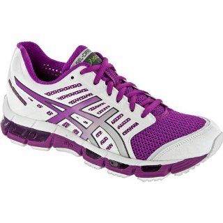  ASICS Womens Running Shoes White/Electric Violet/Lime Shoes