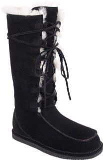 Bearpaw Womens Suede Fashion Boots   Style 450 Diva (5, Black) Shoes