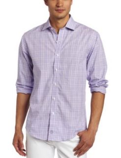 com Marc New York Mens Plaid Twill Shirt, Purple, 15 32 33 Clothing