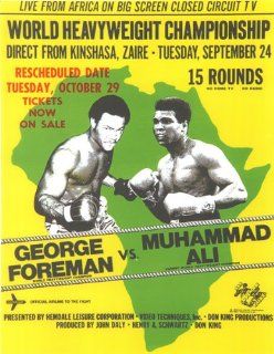 Boxing George Foreman vs Muhammad ALI Poster Zaire Africa