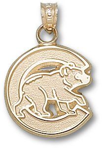 Chicago Cubs C W/ Bear 5/8 Sterling Silver Charm