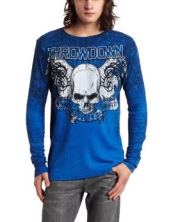 Throwdown by Affliction Mens Cyclone Thermal Tee, Cobalt