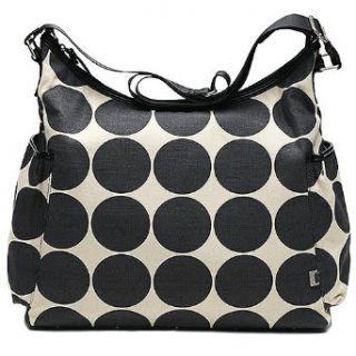 Designer Sand Black Dot Hobo Diaper Bag Purse Tote OiOi