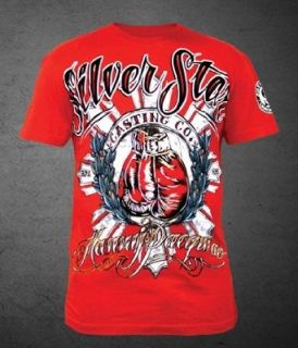 Silver Star Mens MANNY PACQUIAO RISING SON T shirt in Red