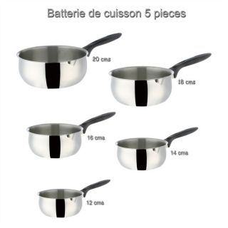 IBILI PRISMA Lot de 5 casseroles 12/14/16/18/20 cm   Achat / Vente