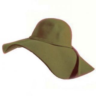 Intriguing Dark Olive Green Wide Brim Diva Floppy Hat