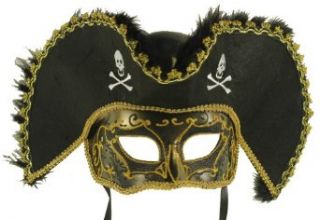 RedSkyTrader   Male Masquerade Pirate Mask   Black