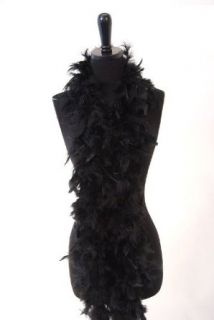 6 40g Adult Feather Boa, Black Clothing