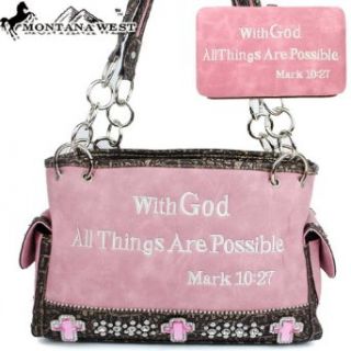 Montana West Bible Verses Embroidery Handbag in Light Pink