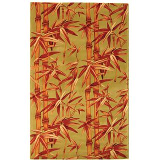 Bamboo Sage/ Rust New Zealand Wool Rug (8 x 10)